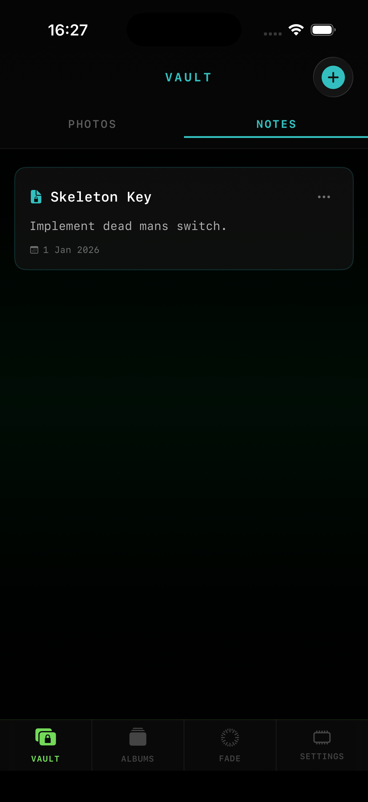 Nu11VLT Skeleton Switch dead man's switch settings showing auto-wipe timers